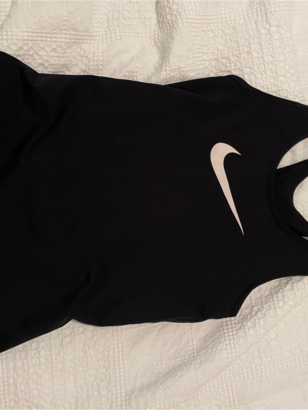 Nike Black Racerback Tank with White Swoosh